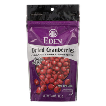 Eden Foods Eden Organic Dried Cranberries Apple Sweetened - Case Of 15 - 4 Oz - Maras Green