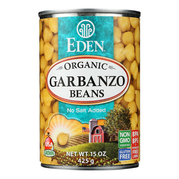 Eden Foods Organic Garbanzo Beans - Case Of 12 - 15 Oz. - Maras Green