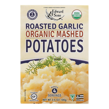 Edward And Sons Organic Mashed Potatoes - Roasted Garlic - Case Of 6 - 3.5 Oz. - Maras Green