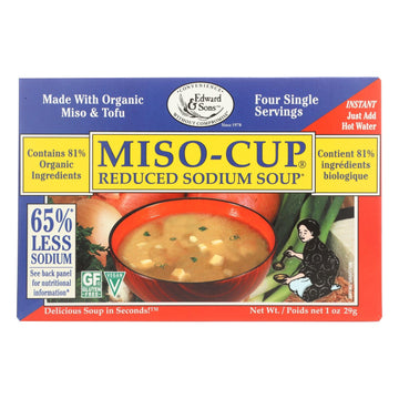 Edward And Sons Reduced Sodium Miso - Cup - Case Of 12 - 1 Oz. - Maras Green