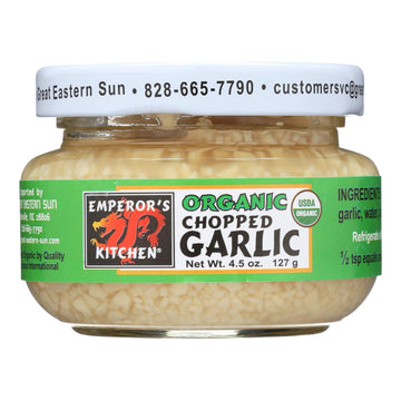 Emperors Kitchen Garlic - Organic - Chopped - 4.5 Oz - Case Of 12 - Maras Green