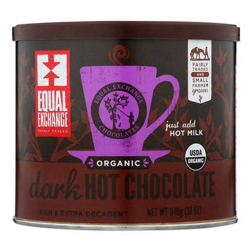 Equal Exchange Hot Chocolate - Organic - Dark - Case Of 6 - 12 Oz - Maras Green