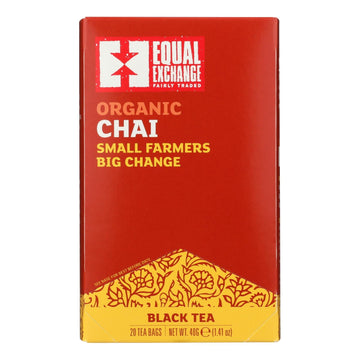 Equal Exchange Organic Chai Tea - Chai Tea - Case Of 6 - 20 Bags - Maras Green