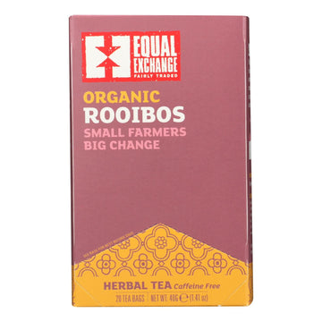 Equal Exchange Organic Rooibos Tea - Rooibos Tea - Case Of 6 - 20 Bags - Maras Green