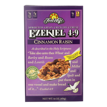 Food For Life Baking Co. Cereal - Organic - Ezekiel 4 - 9 - Sprouted Whole Grain - Cinnamon Raisin - 16 Oz - Case Of 6 - Maras Green
