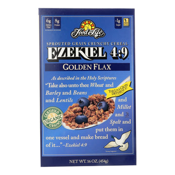 Food For Life Baking Co. Cereal - Organic - Ezekiel 4 - 9 - Sprouted Whole Grain - Golden Flax - 16 Oz - Case Of 6 - Maras Green