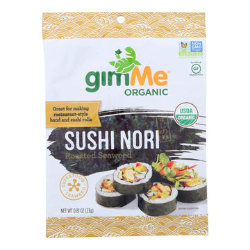Gimme Seaweed Snacks 100% Organic Roasted Seaweed Sushi Nori - Wrap N&