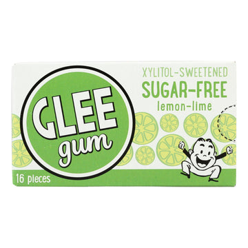 Glee Gum Chewing Gum - Lemon Lime - Sugar Free - Case Of 12 - 16 Pieces - Maras Green