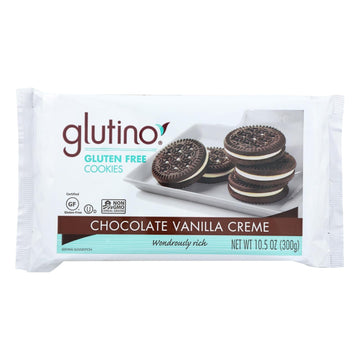 Glutino Vanilla Creme Cookies - Case Of 12 - 10.5 Oz. - Maras Green