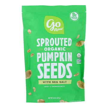 Go Raw Sprouted Seeds, Pumpkin With Celtic Sea Salt - Case Of 6 - 14 Oz - Maras Green