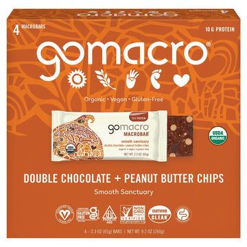 Gomacro - Bar Double Chocolate Peanut Butter - Case Of 7 - 4/2.3 Oz - Maras Green