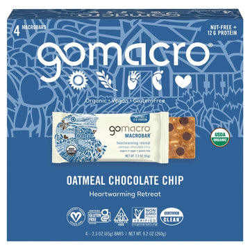 Gomacro - Bar Oatmeal Chocolate Chips - Case Of 7 - 4/2.3 Oz - Maras Green