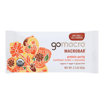 Gomacro Organic Macrobar - Sunflower Butter And Chocolate - 2.3 Oz Bars - Case Of 12 - Maras Green