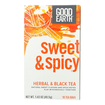 Good Earth Herbal And Black Tea - Sweet And Spicy - Case Of 6 - 18 Count - Maras Green