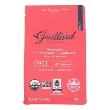 Guittard Chocolate Baking Wafers - Organic - 74% Bittersweet - Case Of 8 - 12 Oz - Maras Green