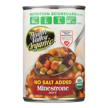 Health Valley Organic Soup - Minestrone No Salt Added - Case Of 12 - 15 Oz. - Maras Green