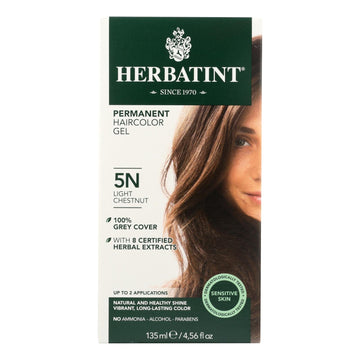 Herbatint Permanent Herbal Haircolour Gel 5n Light Chestnut - 135 Ml - Maras Green