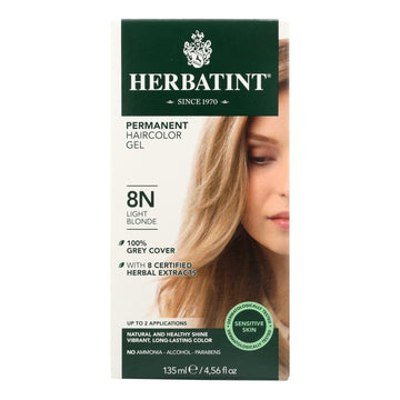 Herbatint Permanent Herbal Haircolour Gel 8n Light Blonde - 135 Ml - Maras Green