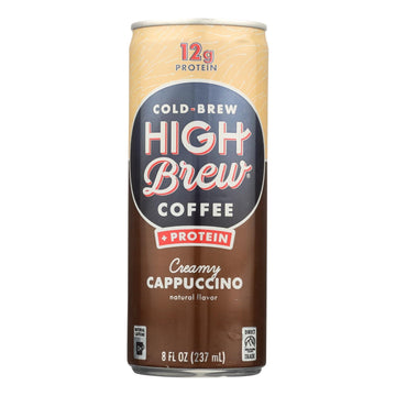 High Brew Coffee Cold Brew Coffee - Creamy Cappuccino - Case Of 12 - 8 Fl Oz - Maras Green