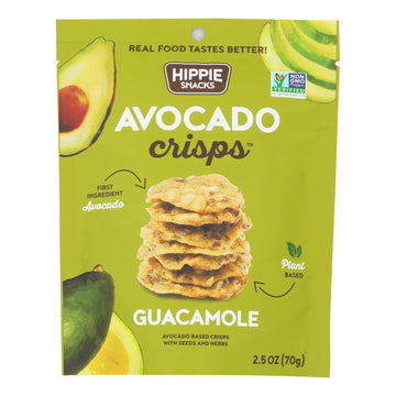 Hippie Snacks - Avocado Crsps Guacamole - Case Of 8 - 2.5 Oz - Maras Green
