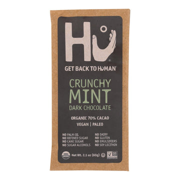 Hu - Dark Chocolate Bar Crunchy Mint - Case Of 12 - 2.1 Oz - Maras Green