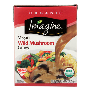 Imagine Foods Gravy - Organic - Vegetable Wild Mushroom - Case Of 12 - 13.5 Fl Oz - Maras Green