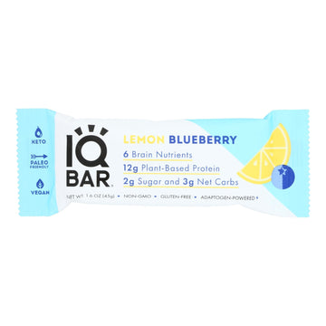Iq Bar - Bar Lemon Blueberry - Case Of 12 - 1.6 Oz - Maras Green