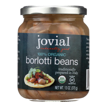Jovial - 100 Percent Organic Borlotti Beans - Case Of 6 - 13 Oz - Maras Green