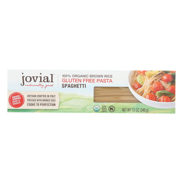 Jovial - Pasta - Organic - Brown Rice - Spaghetti - 12 Oz - Case Of 12 - Maras Green