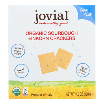 Jovial - Sourdough Einkorn Crackers - Sea Salt - Case Of 10 - 4.5 Oz. - Maras Green