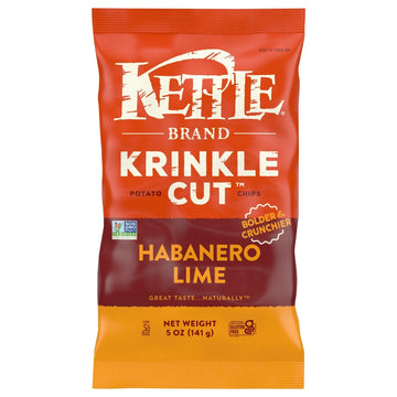 Kettle Brand - Chips Krinkle Hab Lime - Case Of 15 - 5 Oz - Maras Green