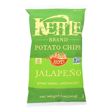 Kettle Brand Potato Chips - Jalapeno - Case Of 15 - 5 Oz. - Maras Green