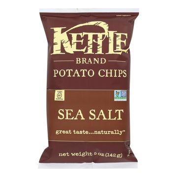 Kettle Brand Potato Chips - Sea Salt - Case Of 15 - 5 Oz. - Maras Green