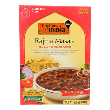 Kitchen Of India Dinner - Red Kidney Beans Curry - Rajma Masala - 10 Oz - Case Of 6 - Maras Green
