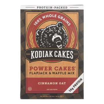 Kodiak Cakes Cinnamon Oat Power Cakes Flapjack & Waffle Mix - Case Of 6 - 20 Oz - Maras Green