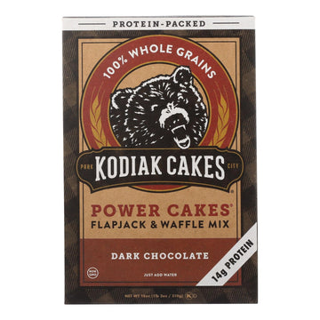 Kodiak Cakes Power Cakes Dark Chocolate Flapjack And Waffle Mix - Case Of 6 - 18 Oz - Maras Green