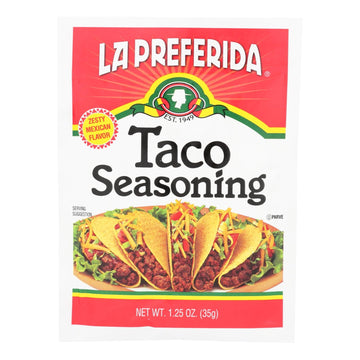 La Preferida Taco Seasoning - Case Of 12 - 1.25 Oz - Maras Green