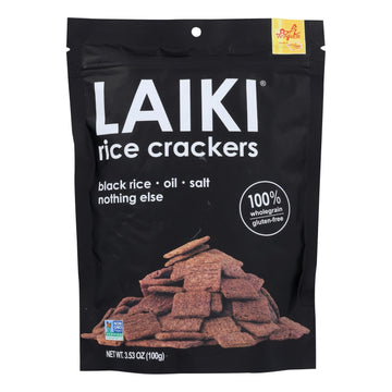 Laiki Rice Crackers - Black - Case Of 8 - 3.5 Oz. - Maras Green