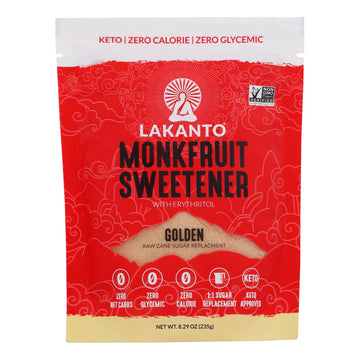 Lakanto - Sweetener Golden Monkfruit Sugar - free - Case Of 10 - 8.29 Ounces - Maras Green