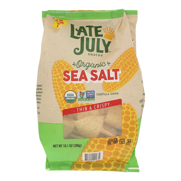 Late July Snacks - Tort Chips Sea Salt - Case Of 9 - 10.1 Oz - Maras Green