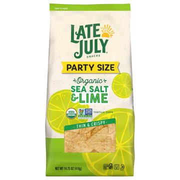 Late July Snacks - Tort Chips Sea Salt Lime - Case Of 9 - 14.75 Oz - Maras Green