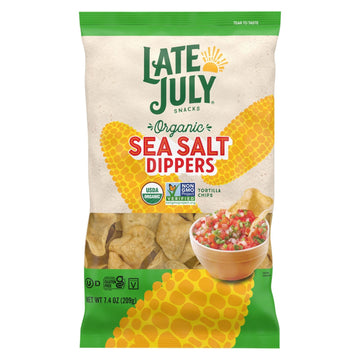 Late July Snacks - Tortilla Chips Dipper Sea Salt - Case Of 9 - 7.4 Oz - Maras Green