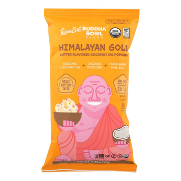 Lesser Evil Popcorn - Buddha Bowl Foods - Case Of 18 - .88 Oz. - Maras Green