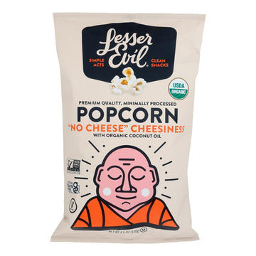 Lesser Evil - Popcorn No Chs Chsiness - Case Of 12 - 4.6 Oz - Maras Green