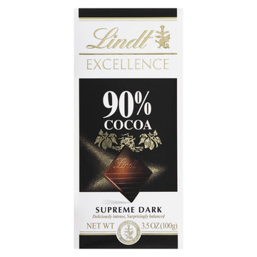 Lindt - Bar Chocolate Cocoa 90% - Case Of 12 - 3.5 Oz - Maras Green