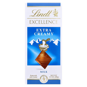 Lindt - Bar Mlk Choc Excel X - crmy - Cs Of 12 - 3.5 Oz - Maras Green