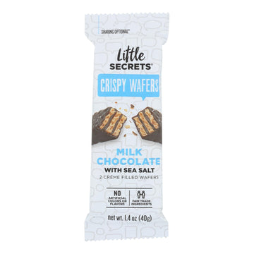 Little Secrets Crispy Wafer - Milk Chocolate With Sea Salt - Case Of 12 - 1.4 Oz. - Maras Green
