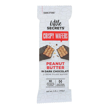 Little Secrets Crispy Wafer - Peanut Butter In Dark Chocolate - Case Of 12 - 1.4 Oz. - Maras Green