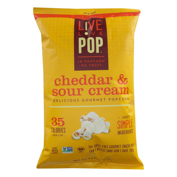 Live Love Pop - Popcorn Cheddar&sour Cream - Case Of 12 - 4.4 Oz - Maras Green