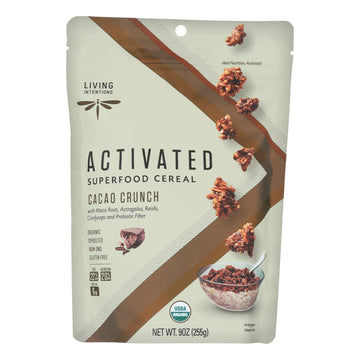 Living Intentions Cereal - Organic - Superfood - Cacao Crunch - 9 Oz - Case Of 6 - Maras Green